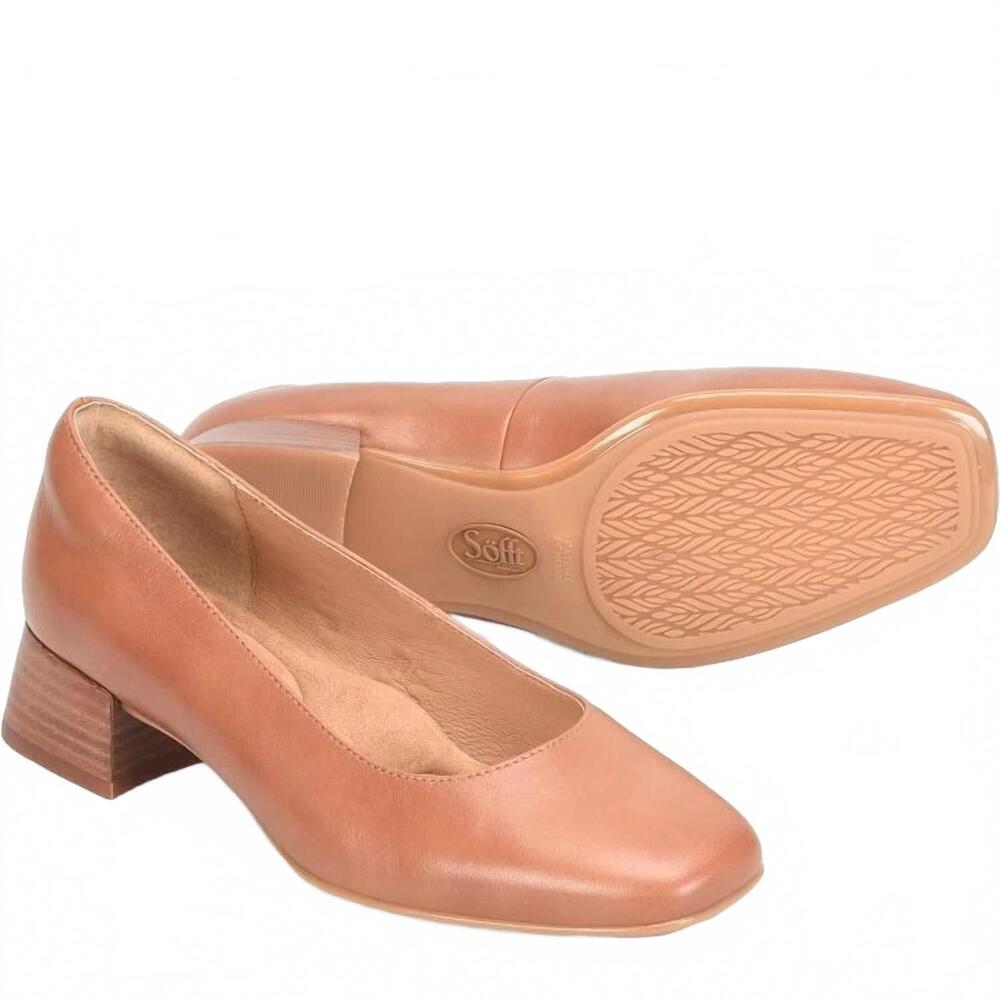 NEW SOFFT women's lillian block heel pumps in luggage